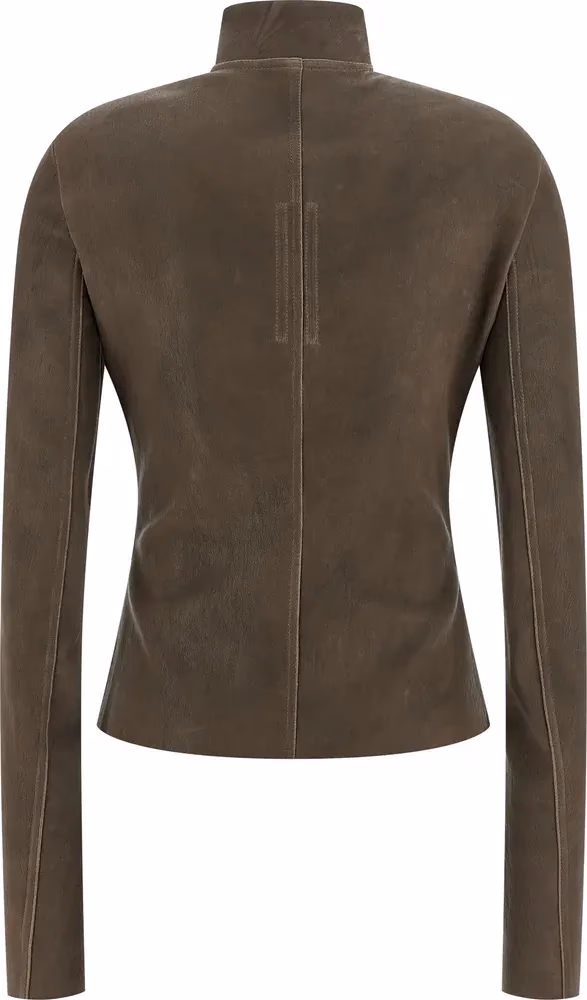 Rick Owens Brown Leather Leather Jacket