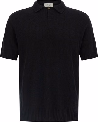 Black Cotton Polo Shirt