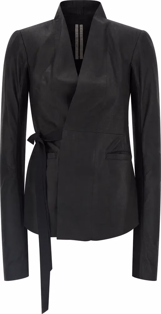 Rick Owens Black Lamb Leather Leather Jacket