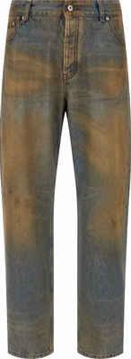 Multicolor Cotton Straight-Leg Jeans