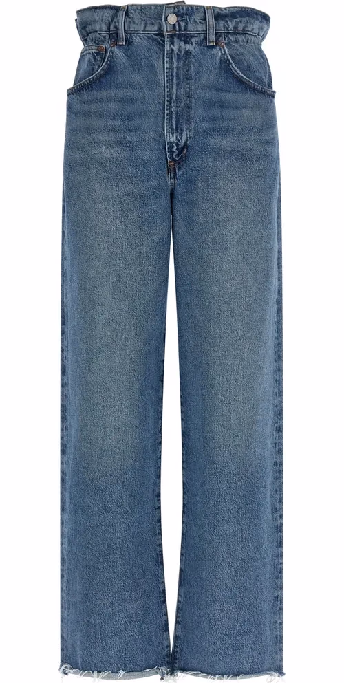 Agolde Blue Cotton Straight-Leg Jeans