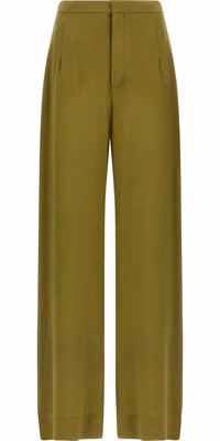 Bicolor Silk Casual Pants