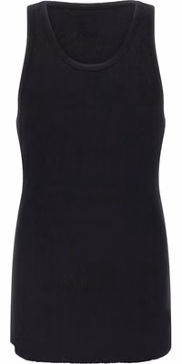 Black Cotton Sleeveles T-Shirt