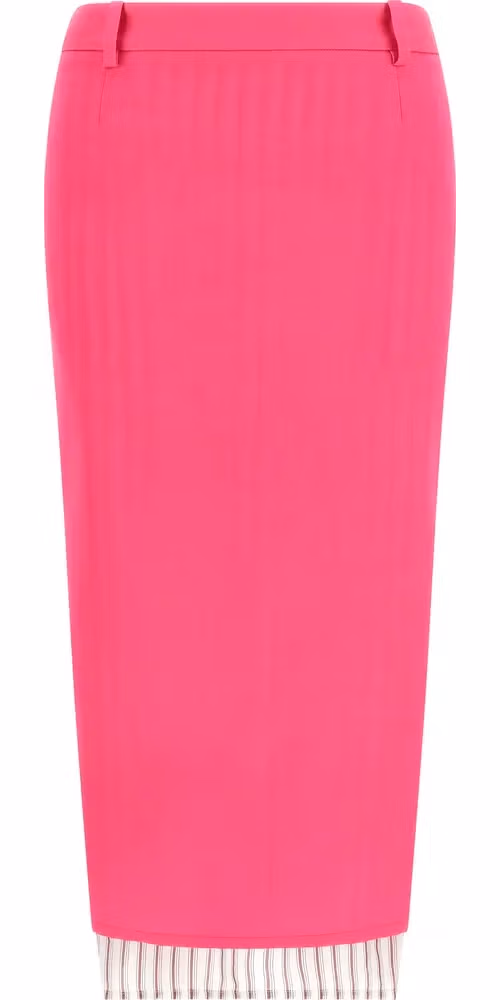 The Attico Fuchsia Virgin Wool Midi Skirt