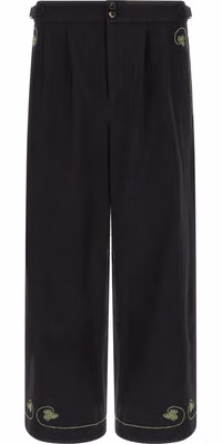 Black Cotton Casual Pants