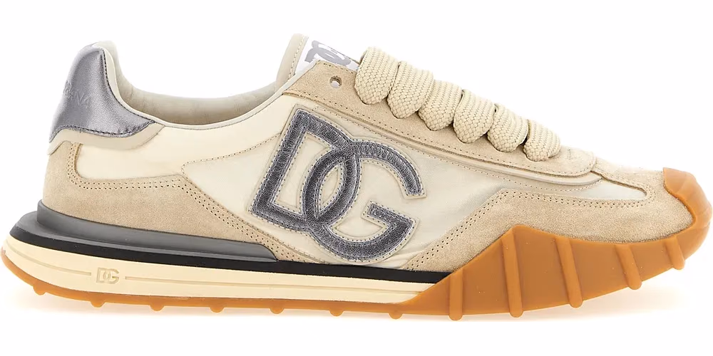 Dolce & Gabbana Silver Calfskin Athletic Sneakers