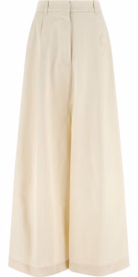 Beige Cotton Mini Skirt