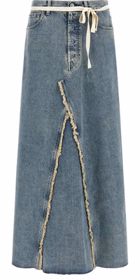 Blue Cotton Mini Skirt