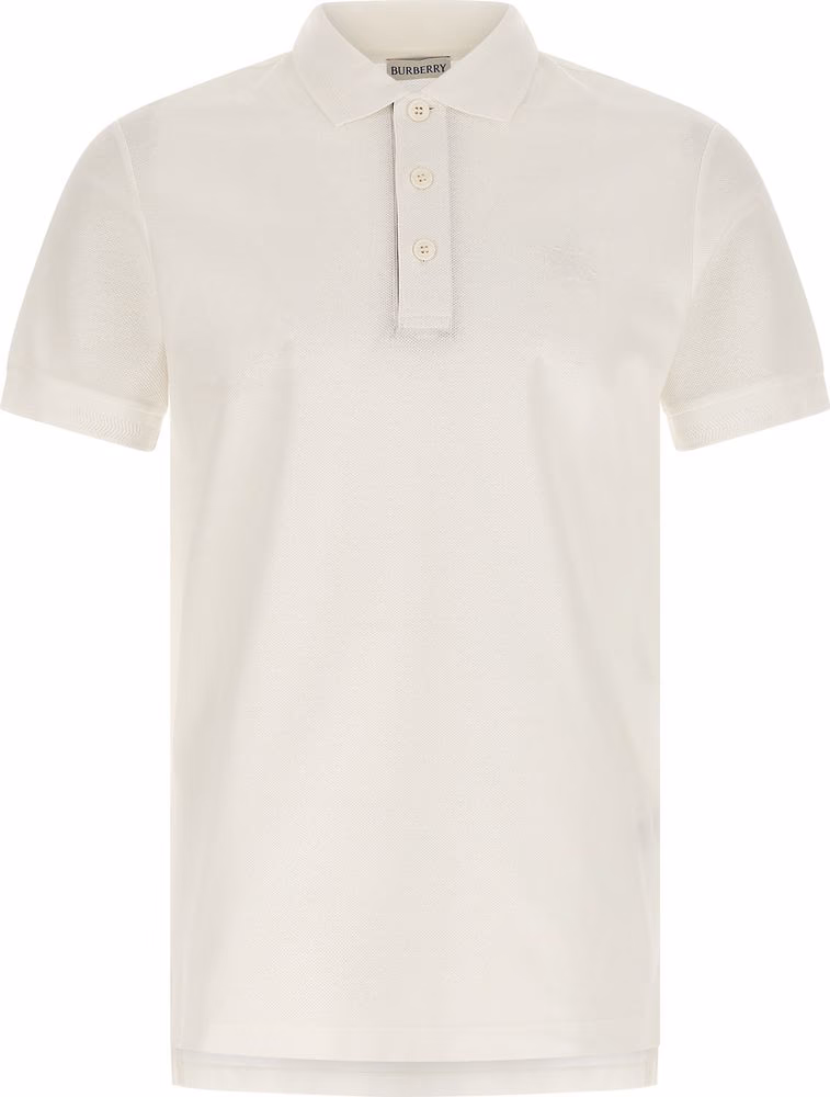 Burberry White Cotton Polo Shirt