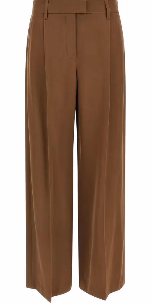 Brunello Cucinelli Brown Virgin Wool Casual Pants