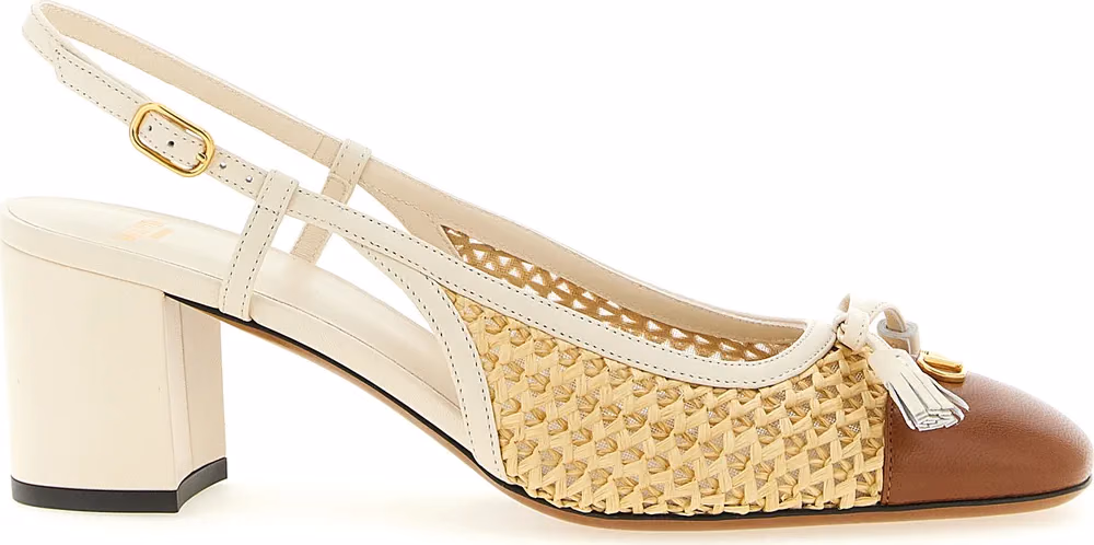 Valentino Garavani Beige Goatskin Mid Heel Pumps