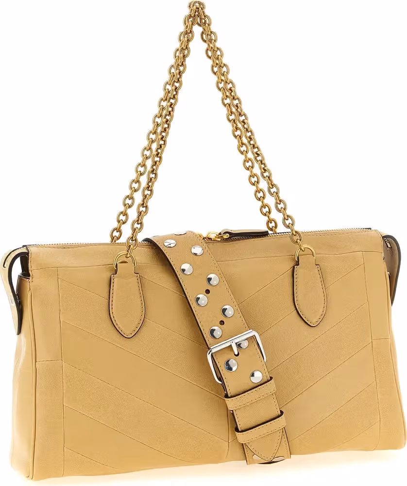 Valentino Garavani Beige Lamb Leather Shoulder Bag