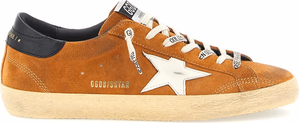 Golden Goose Orange Cowhide Low Top Sneakers