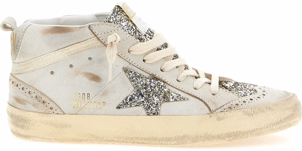 Golden Goose Beige Leather High Top Sneakers