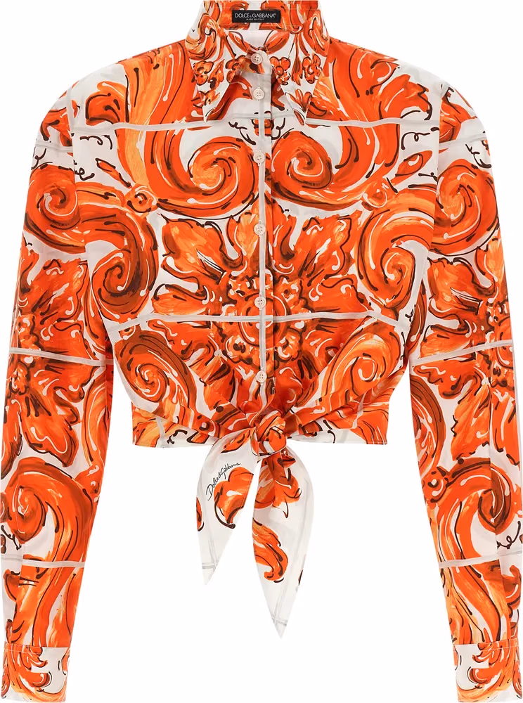 Dolce & Gabbana Orange Cotton Blouse
