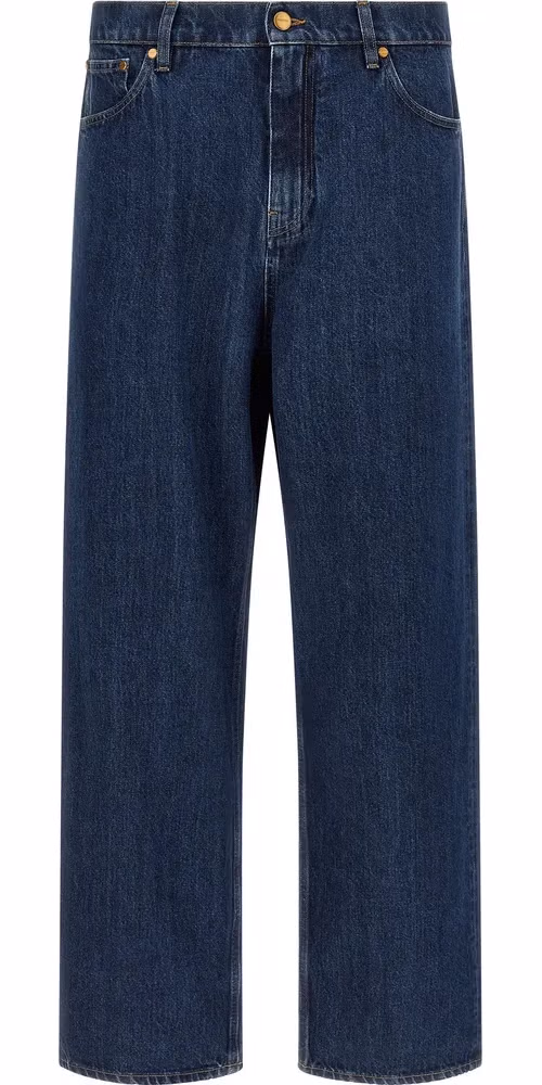 Jil Sander Blue Cotton Straight-Leg Jeans
