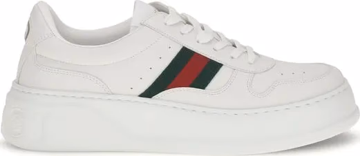 Gucci White Calf Leather Bos Taurus Chunky Sneakers
