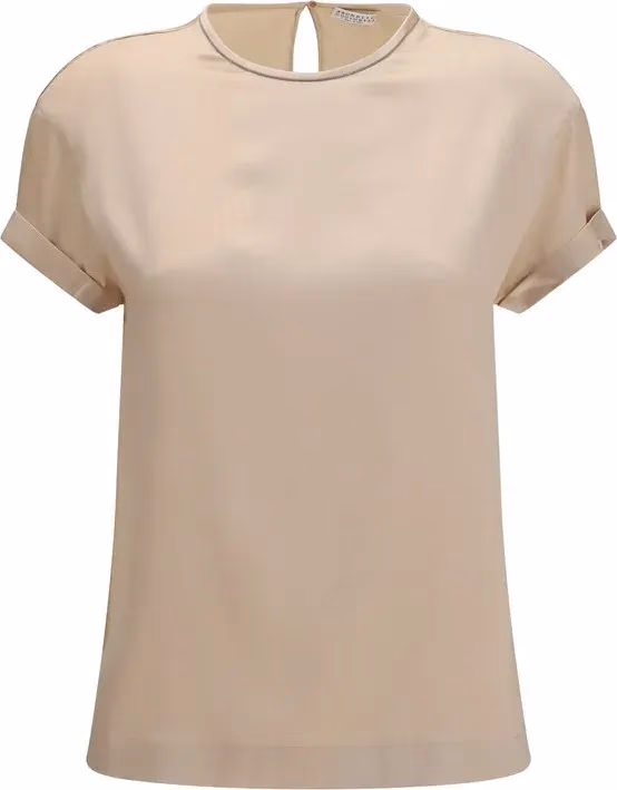 Brunello Cucinelli Beige Elastane Blouse