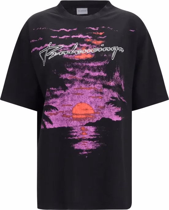 Balenciaga Black Cotton T-Shirt