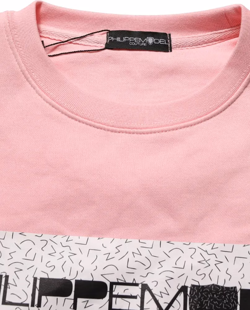 Philippe Model Pink Cotton Logo Long Sleeves Pullover Sweater