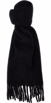 Black Alpaca Leather Scarf