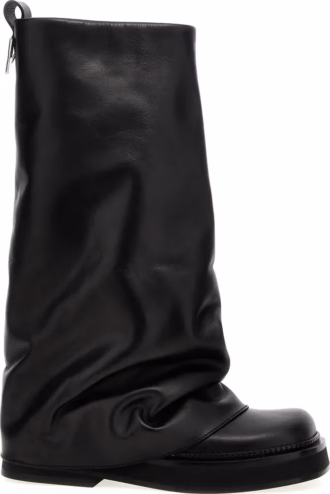 The Attico Black Calfskin Over The Knee