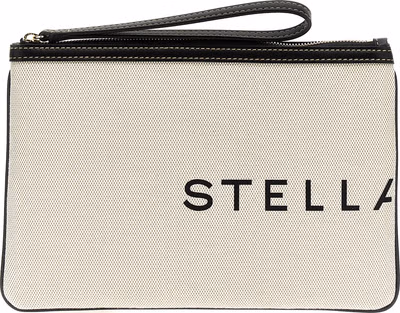 Beige Cotton Clutch Bag