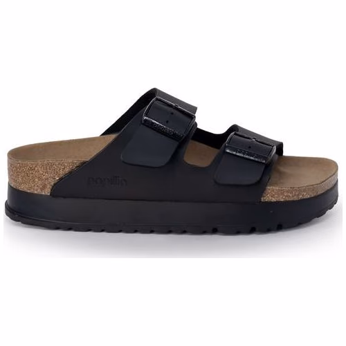 Birkenstock Black Synthetic Platform Sandals
