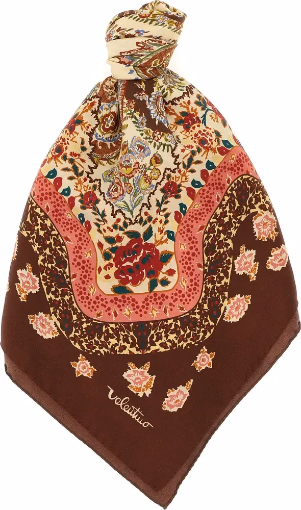 Valentino Garavani Brown Silk Foulard
