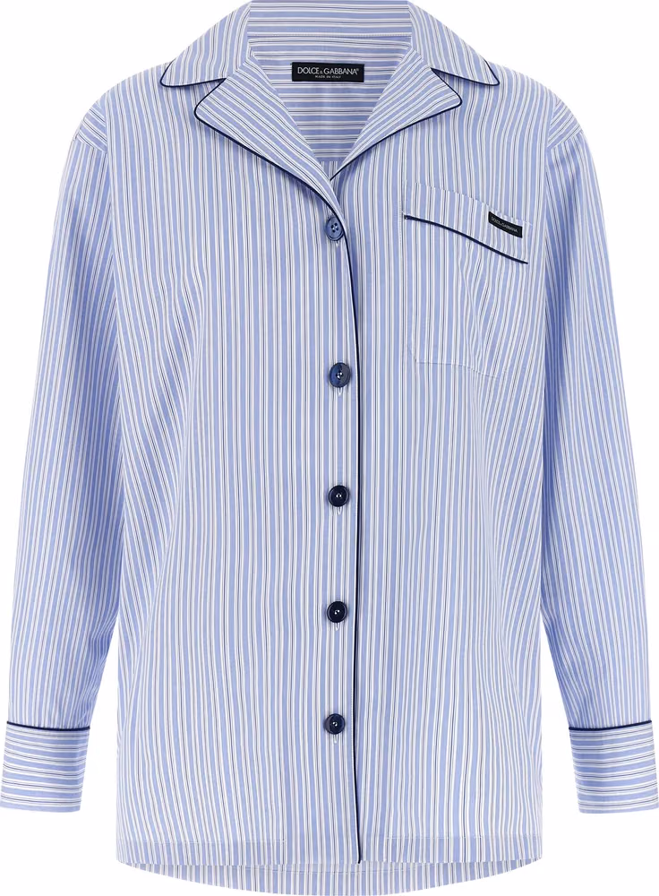 Dolce & Gabbana Blue Cotton Blouse