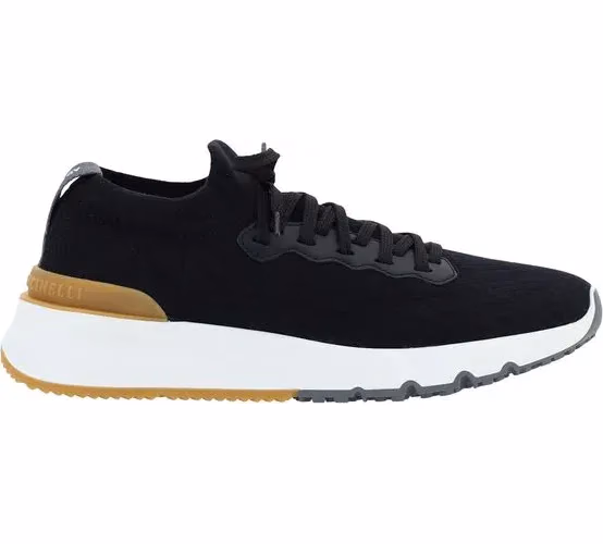 Brunello Cucinelli Black Cotton Athletic Sneakers