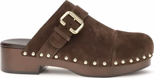 Chloé Brown Calf Leather Bos Taurus Clogs