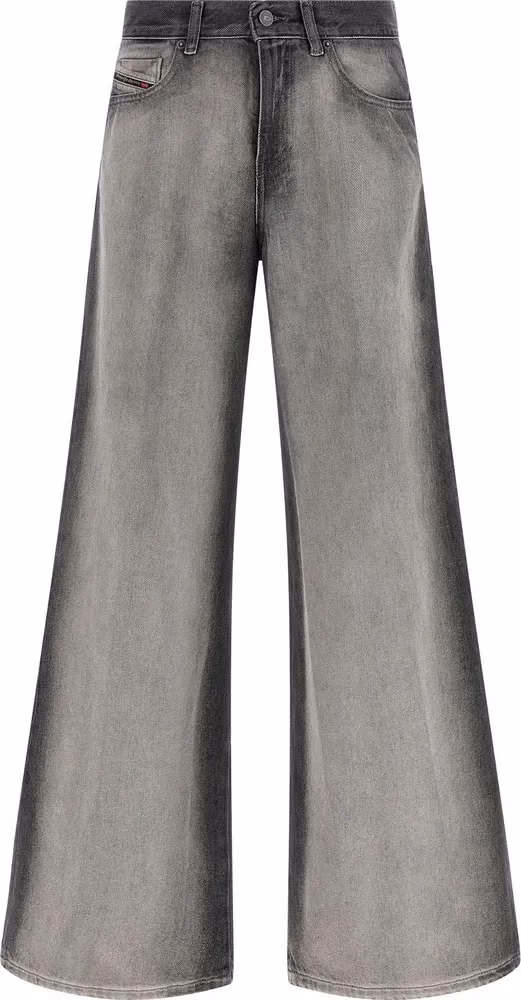Diesel Gray Cotton Flared Jeans