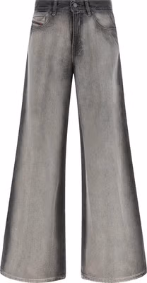 Gray Cotton Flared Jeans