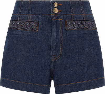 Blue Cotton Bermuda Shorts