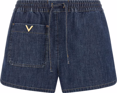 Blue Cotton Bermuda Shorts