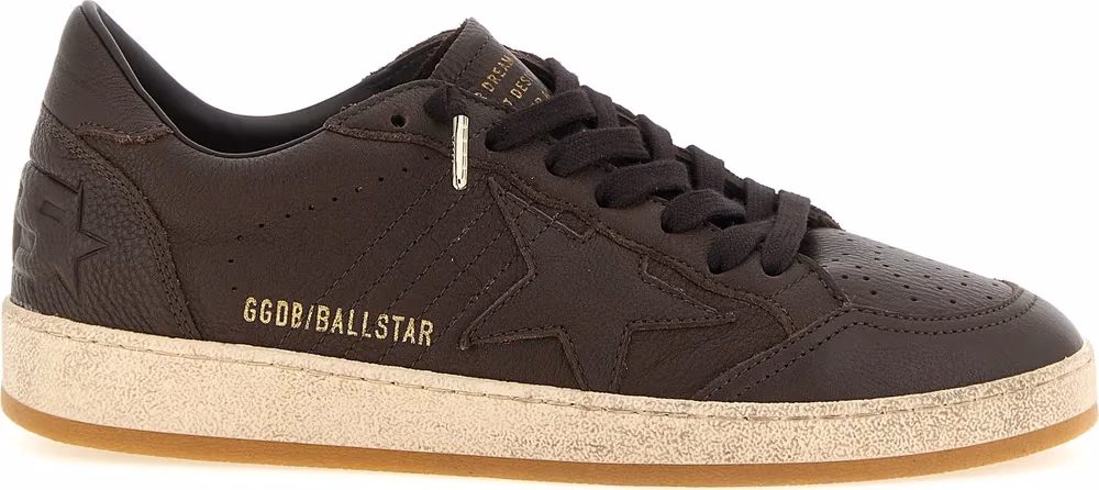 Golden Goose Brown Cowhide Low Top Sneakers