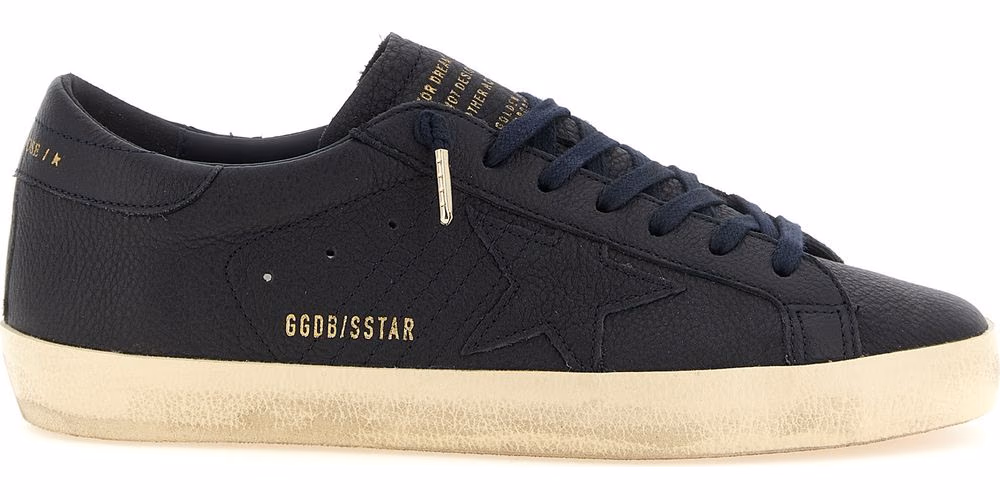 Golden Goose Blue Cowhide Low Top Sneakers