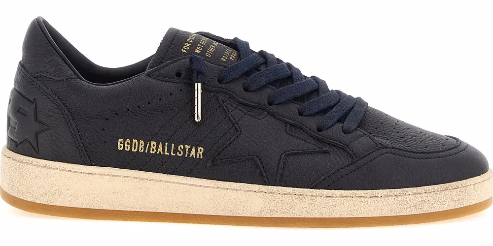 Golden Goose Blue Cowhide Low Top Sneakers