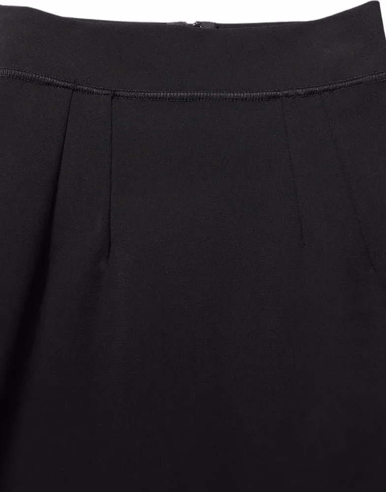Dolce & Gabbana Black Nylon High Waist Fit Sheath Mini Skirt
