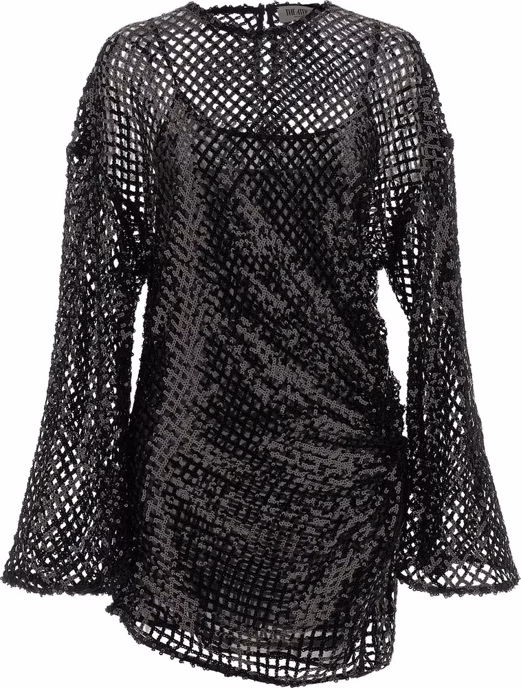 The Attico Black Polyester Short Dress