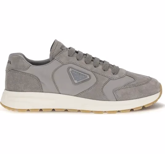 Prada Gray Recycled Polyamide Athletic Sneakers