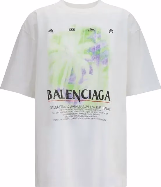 Balenciaga White Cotton T-Shirt