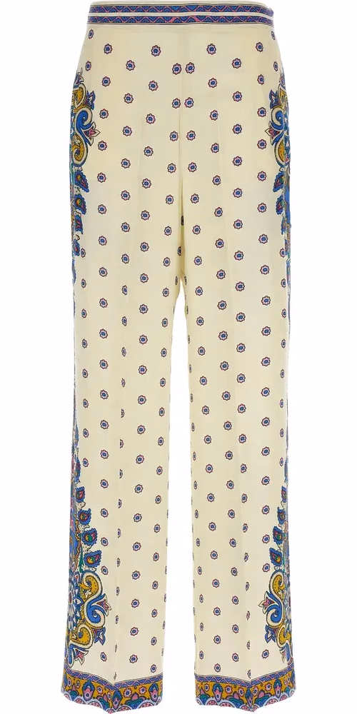 Etro White Viscose Casual Pants