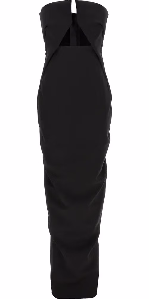 Rick Owens Black Wool Long Dress