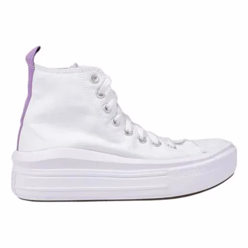 Converse White Fabric Platform Sneakers