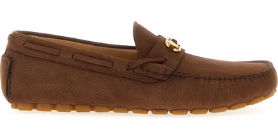 Brown Calfskin Slip-On Loafers