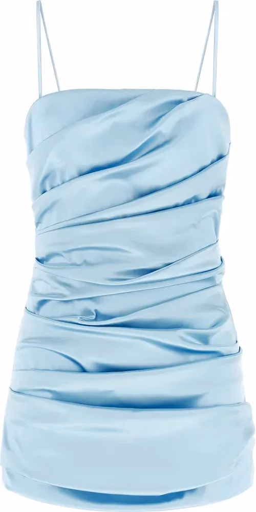 Dolce & Gabbana Blue Acetate Short Dress