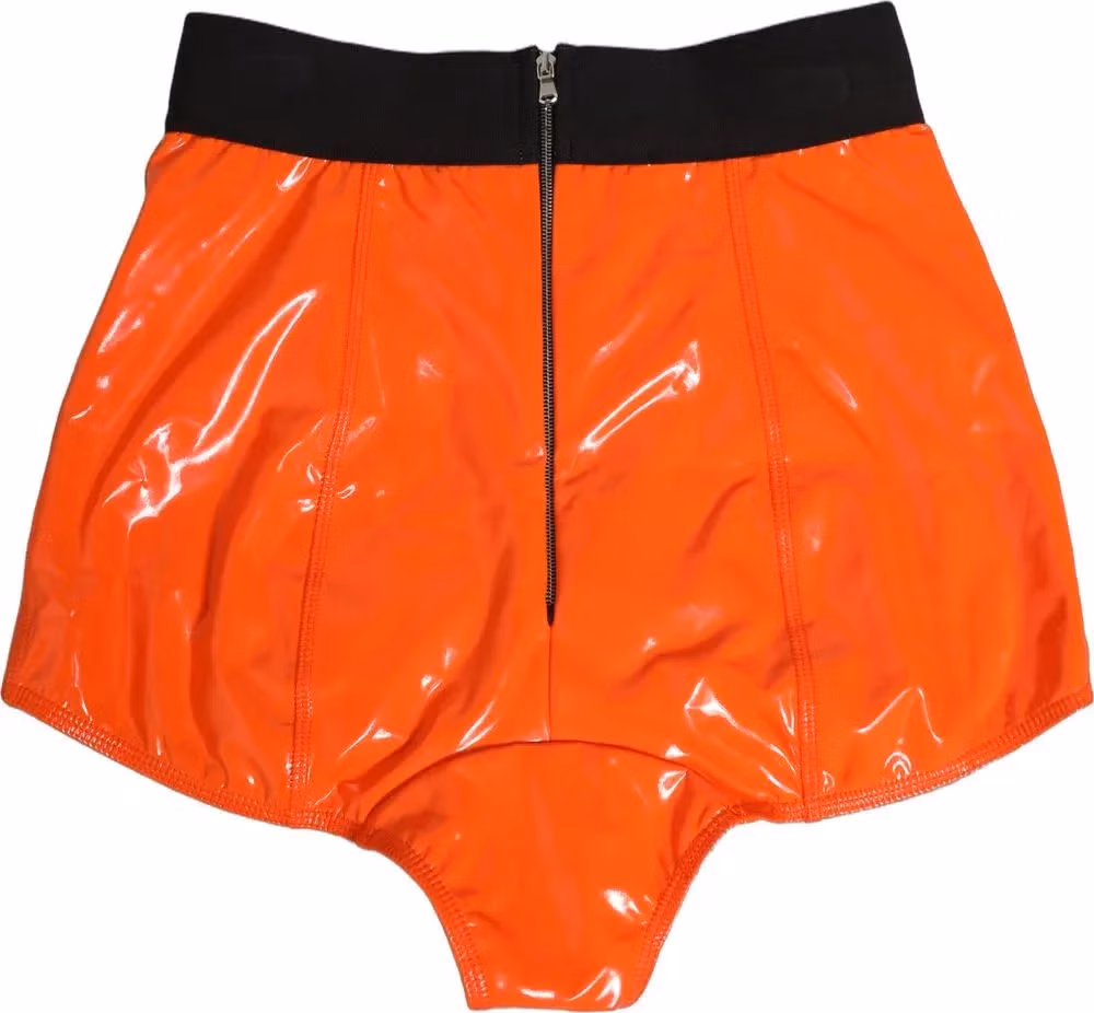 Dolce & Gabbana Orange Polyester Logo High Waist Girdle Underwear