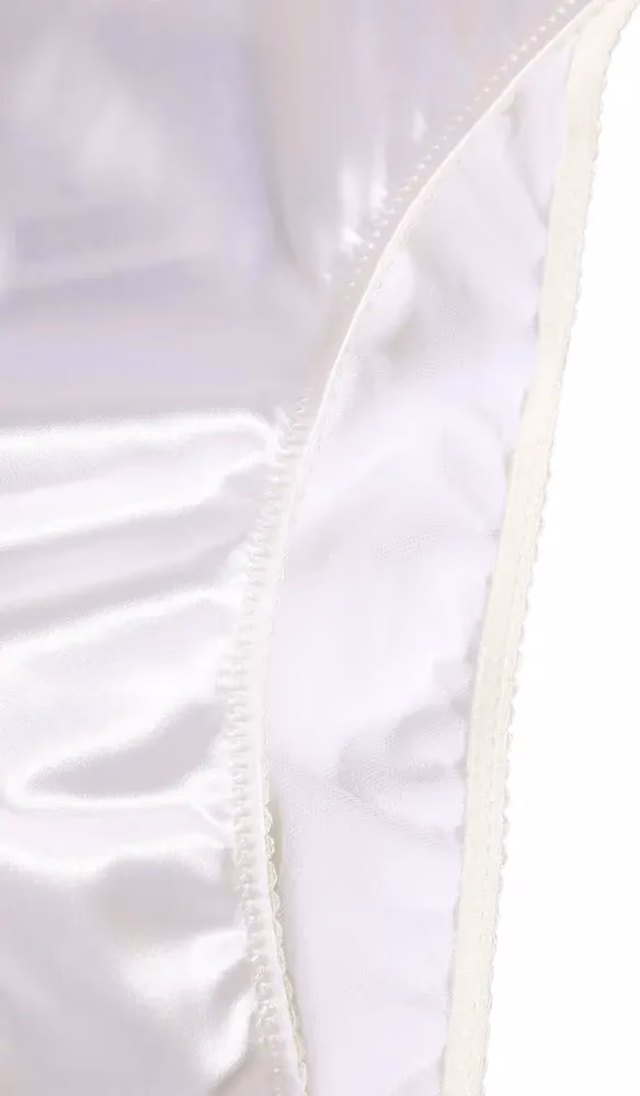 Dolce & Gabbana White Satin High-Waist Brief Logo Women Underwear